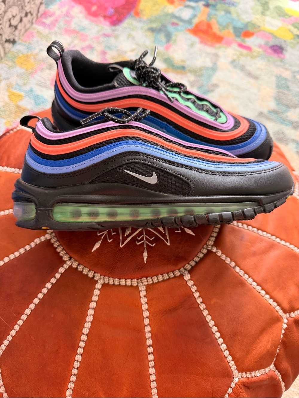 Nike Airmax 97 Electro Green Fuschia Black Sneakers - Picture 2 of 10